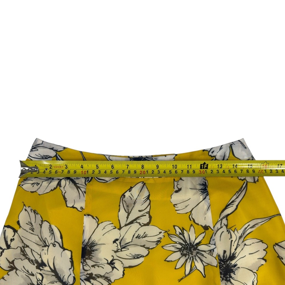 NWT Ann Taylor Factory Floral Midi Skirt 6P Yellow A-Line Flowy Summer Garden - Picture 7 of 10
